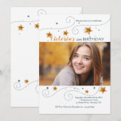 Star Foto Frame Geburtstagsparty Einladung (Vorne/Hinten)