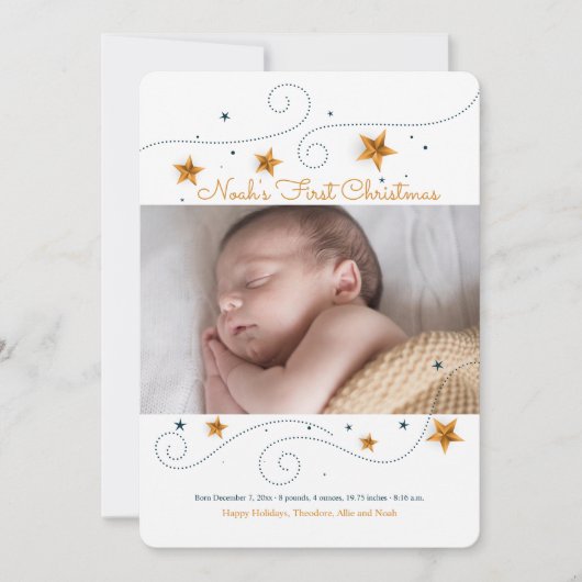 Star Foto Frame Weihnachtskarte Feiertagskarte (Vorderseite)