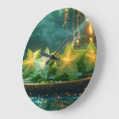 Star Fruit - Carambola Große Wanduhr (Winkel)