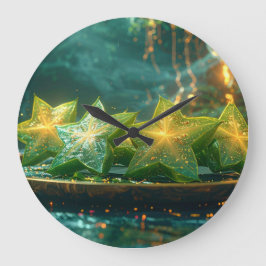 Star Fruit - Carambola Große Wanduhr