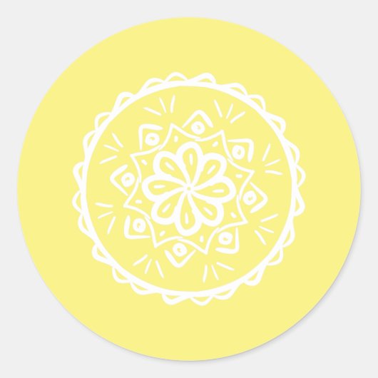 Star Fruit Mandala Runder Aufkleber (Vorderseite)