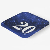Star Galaxy für die 20. Geburtstagsparty Pappteller (Gewinkelt)