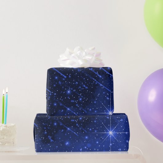 Star Galaxy on Blue Geschenkpapier (Partygeschenke)