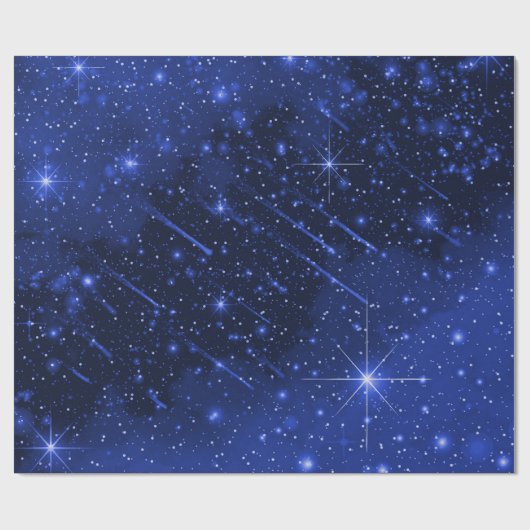 Star Galaxy on Blue Geschenkpapier (Flach)