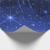 Star Galaxy on Blue Geschenkpapier (Ecke)