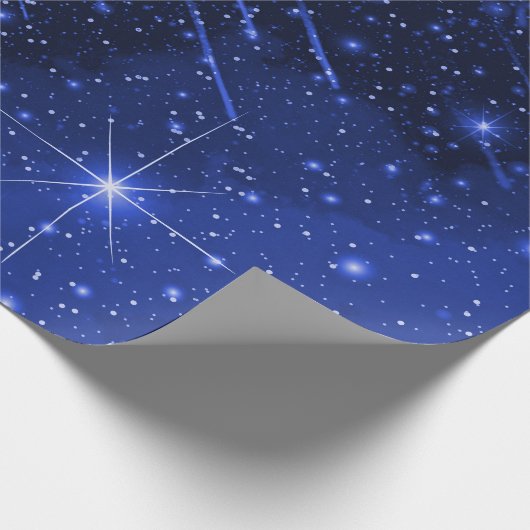 Star Galaxy on Blue Geschenkpapier (Ecke)