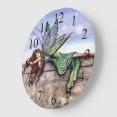 Star Gazer Fairy Fantasy Art Wall Clock Große Wanduhr (Winkel)