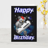 Star Gazer Koala Happy Birthday Karte (Gelbe Blume)