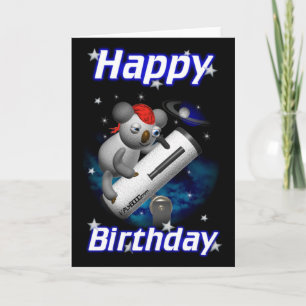 Star Gazer Koala Happy Birthday Karte