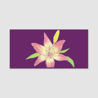 Star Gazer Lily Name Tag Namensschild