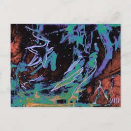 "Star Gazing" Colorful Art Postcard Postkarte