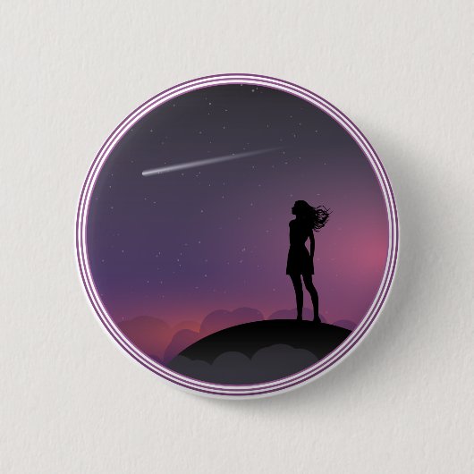 Star Gazing Girl Button (Vorderseite)