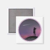 Star Gazing Girl Magnet (Vorderseite/Rückseite)