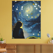 Star Gazing Woman Leinwanddruck (Insitu (Wohnzimmer))