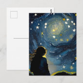 Star Gazing Woman Postkarte (Vorne/Hinten)