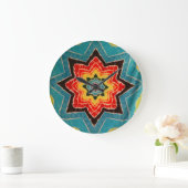 Star-Gefärbte Krawatte Große Wanduhr (Zuhause)