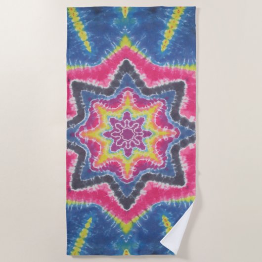 Star-Gefärbte Krawatte Strandtuch (Vorderseite)