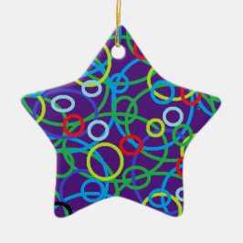 Star geformt mit Circles Personalisierten Weihnach Keramik Ornament