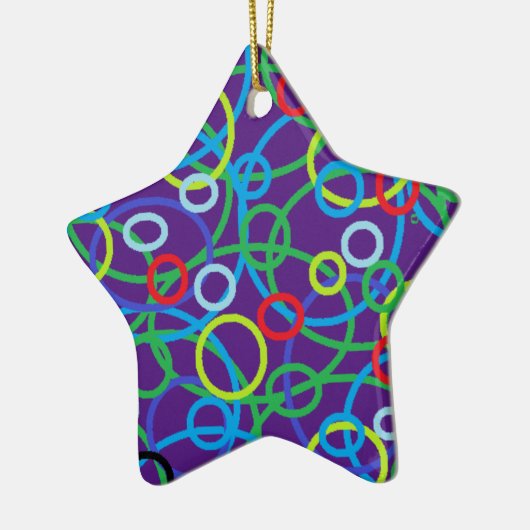 Star geformt mit Circles Personalisierten Weihnach Keramik Ornament (Links)