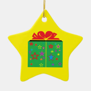 Star geformt mit einem Geschenk Personalisierten W Keramik Ornament