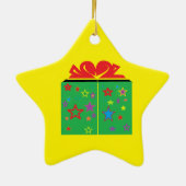 Star geformt mit einem Geschenk Personalisierten W Keramik Ornament (Hinten)