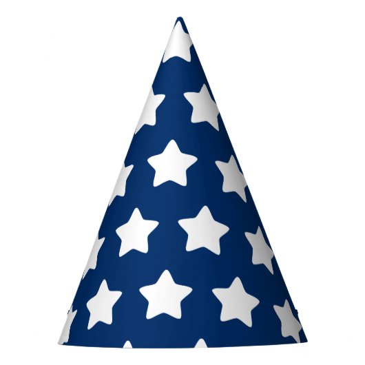 Star Gemustert Blue Party Hat Partyhütchen (Vorderseite)