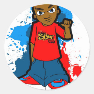 Star Ghetto Gangster Straßenschwanger Runder Aufkleber