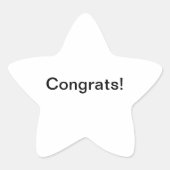 Star & Glückwunsch! Stern-Aufkleber (Vorderseite)