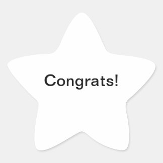 Star & Glückwunsch! Stern-Aufkleber