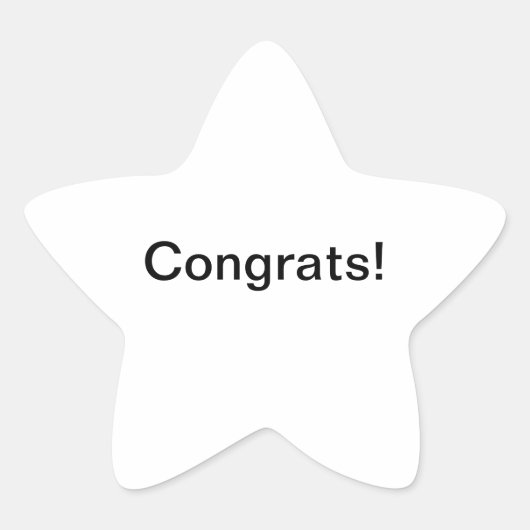 Star & Glückwunsch! Stern-Aufkleber (Vorderseite)