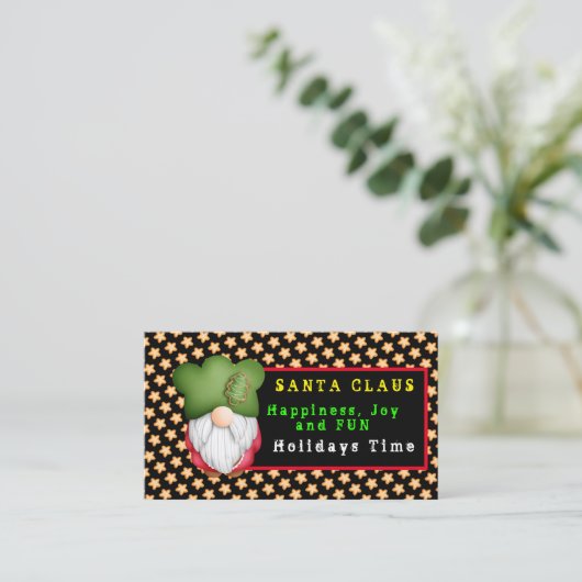 Star Gnome Anpassen von Farbe und Text Visitenkarte (Stehend Vorderseite)