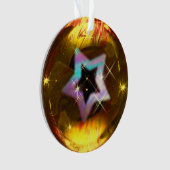 Star Gold Blase Weihnachtsdekoration Ornament (Vorderseite)
