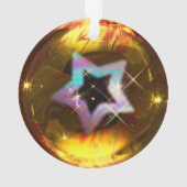 Star Gold Blase Weihnachtsdekoration Ornament (Rückseite)