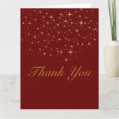 Star gold custom Flat Thank You Card Dankeskarte (Vorderseite)