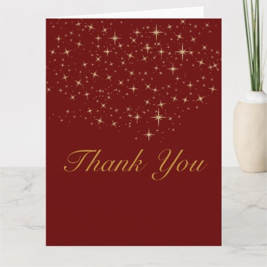 Star Gold Flat Danke Karte (Vorderseite)