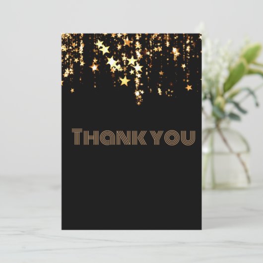Star Gold Flat Danke Karte (Stehend Vorderseite)