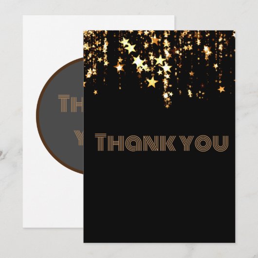 Star Gold Flat Danke Karte (Vorne/Hinten)