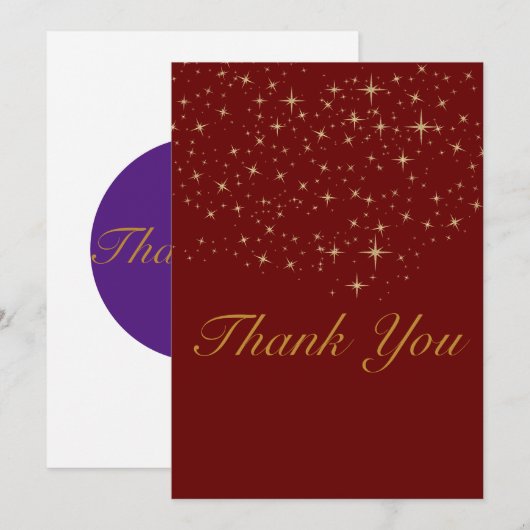 Star Gold Flat Danke Karte (Vorne/Hinten)