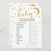 Star Gold Glitzer Der Preis ist das richtige Kinde Einladung (Vorne/Hinten)