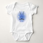 Star Golfer individuelle Name blau Baby Strampler (Vorderseite)