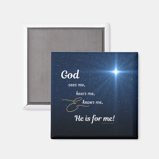 Star - Gott sieht mich Magnet (Vorderseite/Rückseite)