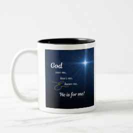 Star - Gott sieht mich Zweifarbige Tasse