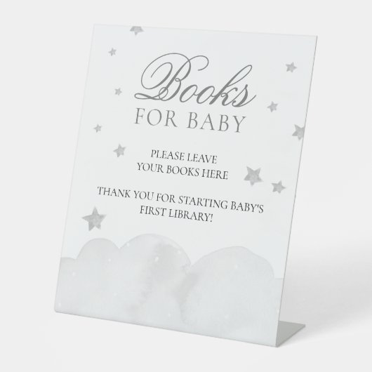 Star Gray Blue Baby Duschbücher für Baby Pedestal Sockelschild (Vorderseite)