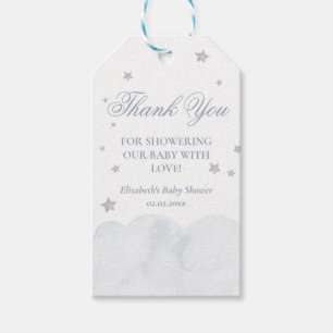Star Gray Blue Baby Dusche Vielen Dank Geschenkanhänger