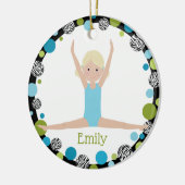Star Gymnast Blonde in Aqua und Green Keramikornament (Links)