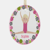 Star Gymnast Blonde Pony Schwanzes in Pinks Keramikornament (Rechts)