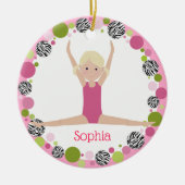 Star Gymnast Blonde Pony Schwanzes in Pinks Keramikornament (Vorne)