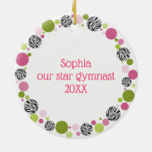 Star Gymnast Blonde Pony Schwanzes in Pinks Keramikornament (Hinten)