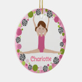 Star Gymnast Brown Pony Schwanzes in Pinks Keramik Ornament (Rechts)