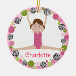 Star Gymnast Brown Pony Schwanzes in Pinks Keramik Ornament